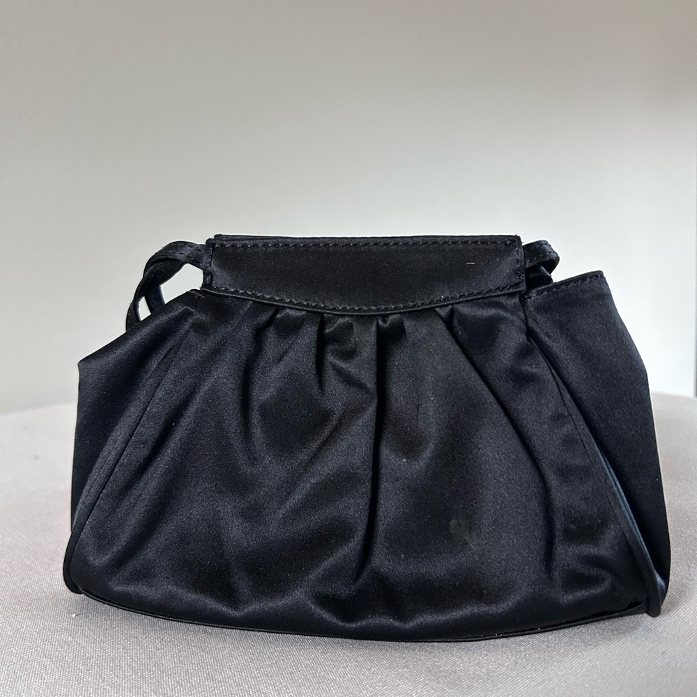Ann Taylor Black Satin Wristlet